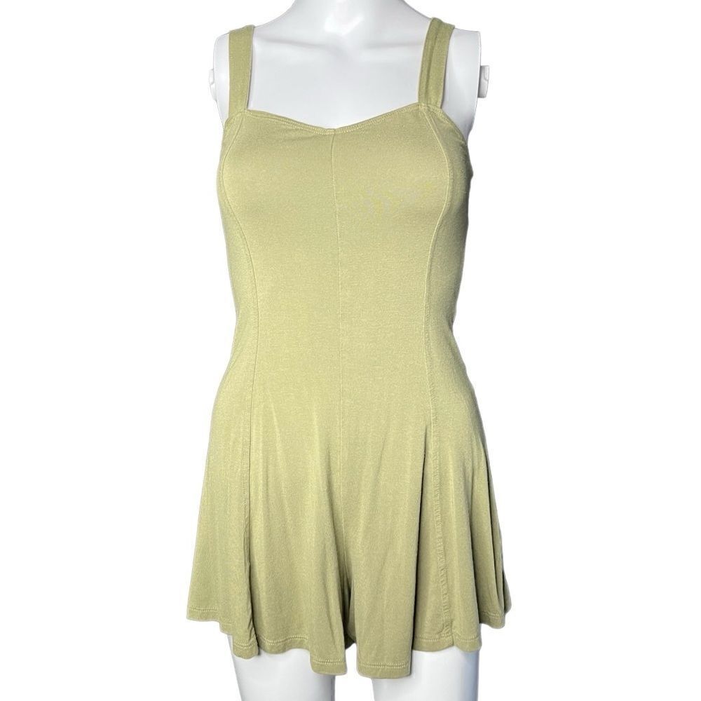 Forever 21 Flowy Cut Out Romper Green Size Small